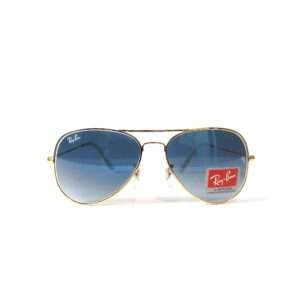 Ray-Ban Aviator Gold Metal Frame Blue Shade Glass Lens