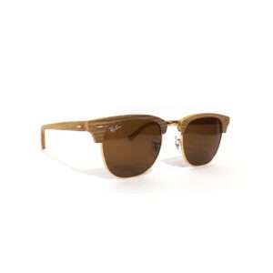 RayBan RB 3016 Club Master Wood Brown Frame Brown Glass Lens