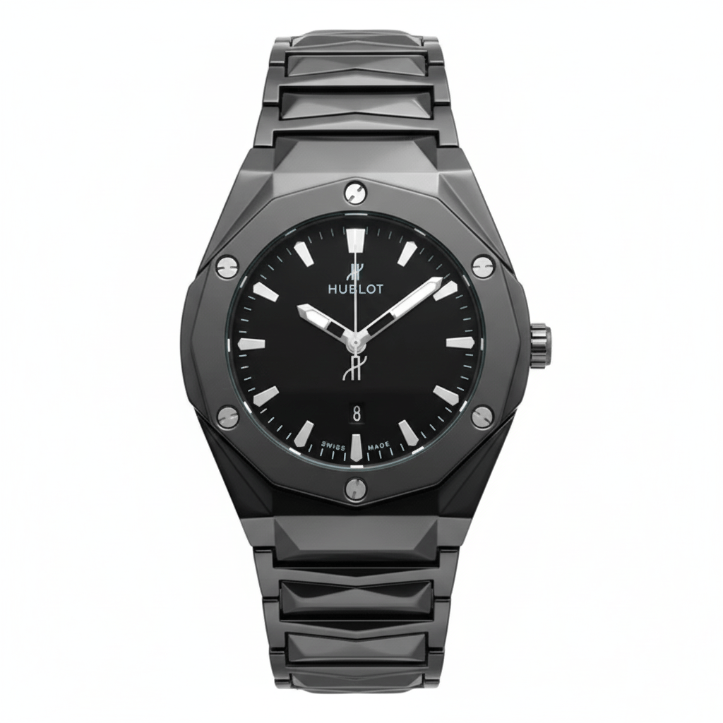 Elegant Sweep-Movement Men’s Quartz Watch HBLT 185 Black